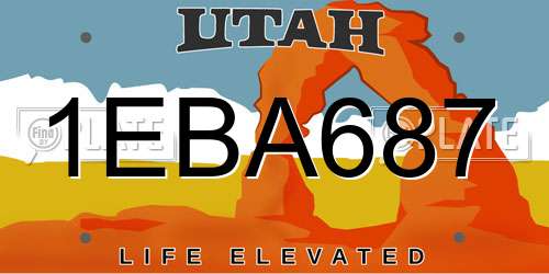1EBA687 Utah License Plate