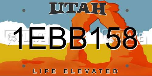 1EBB158 Utah License Plate