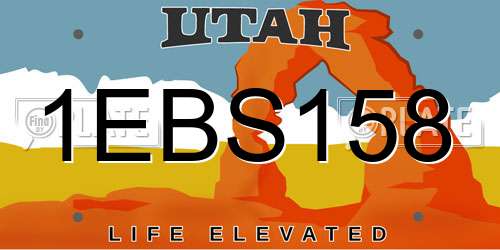 1EBS158 Utah License Plate