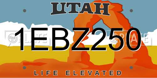 1EBZ250 Utah License Plate