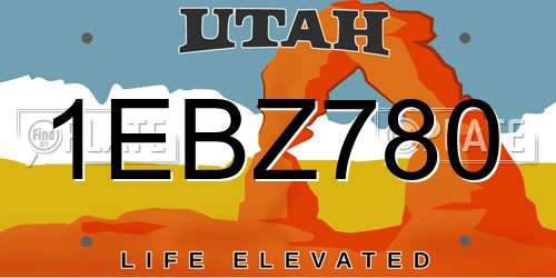 1EBZ780 Utah License Plate