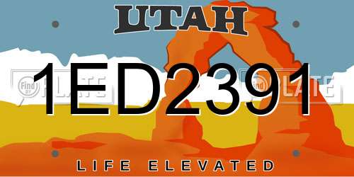 1ED2391 Utah License Plate
