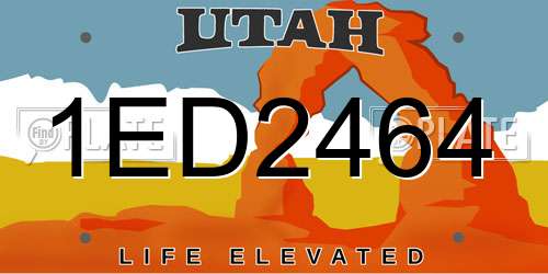1ED2464 Utah License Plate