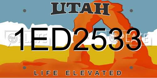 1ED2533 Utah License Plate