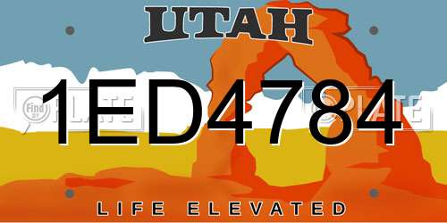 1ED4784 Utah License Plate