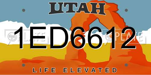 1ED6612 Utah License Plate