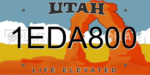 1EDA800 Utah License Plate