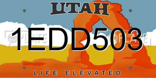 1EDD503 Utah License Plate