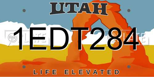 1EDT284 Utah License Plate