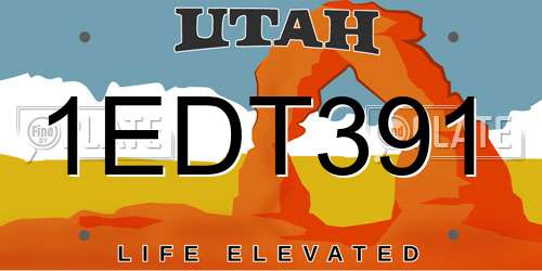 1EDT391 Utah License Plate