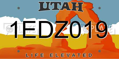 1EDZ019 Utah License Plate