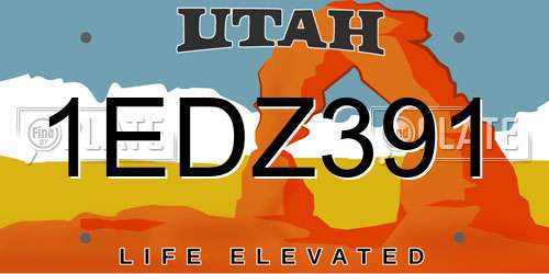 1EDZ391 Utah License Plate