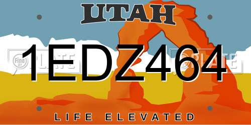 1EDZ464 Utah License Plate