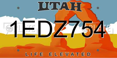 1EDZ754 Utah License Plate