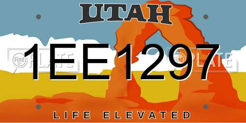 1EE1297 Utah License Plate