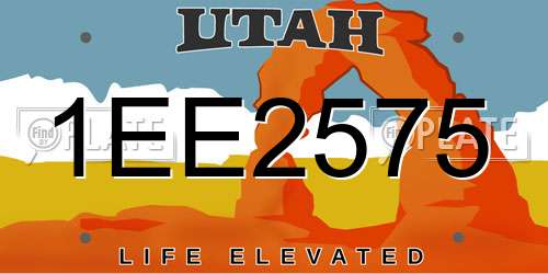 1EE2575 Utah License Plate