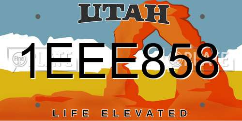 1EEE858 Utah License Plate