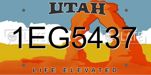 1EG5437 Utah License Plate