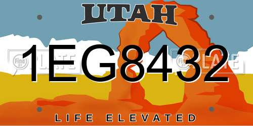 1EG8432 Utah License Plate