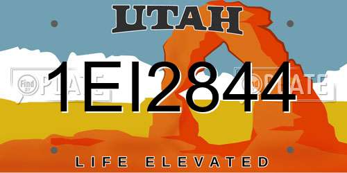 1EI2844 Utah License Plate