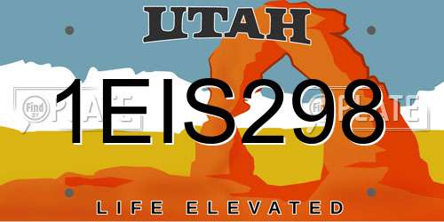 1EIS298 Utah License Plate