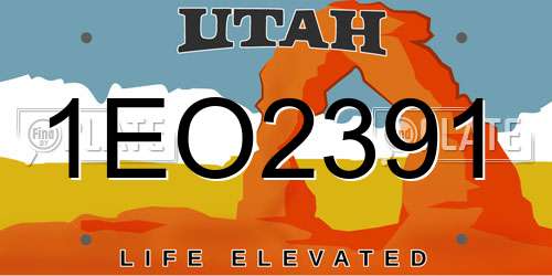 1EO2391 Utah License Plate