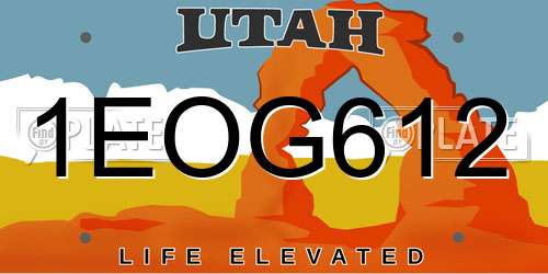 1EOG612 Utah License Plate