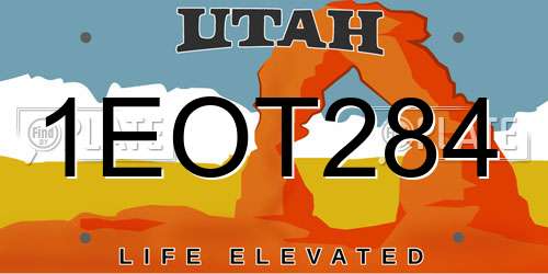 1EOT284 Utah License Plate