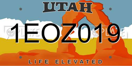 1EOZ019 Utah License Plate