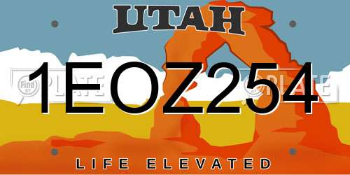 1EOZ254 Utah License Plate