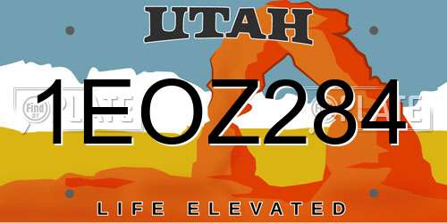 1EOZ284 Utah License Plate