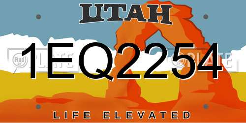 1EQ2254 Utah License Plate
