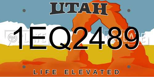 1EQ2489 Utah License Plate