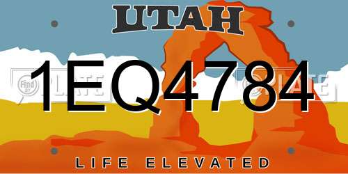 1EQ4784 Utah License Plate
