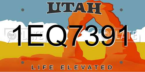 1EQ7391 Utah License Plate