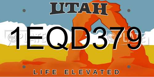 1EQD379 Utah License Plate
