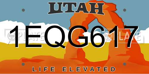 1EQG617 Utah License Plate