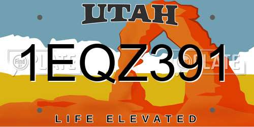 1EQZ391 Utah License Plate