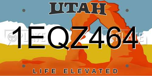 1EQZ464 Utah License Plate
