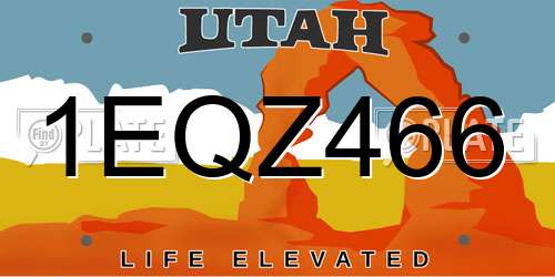 1EQZ466 Utah License Plate