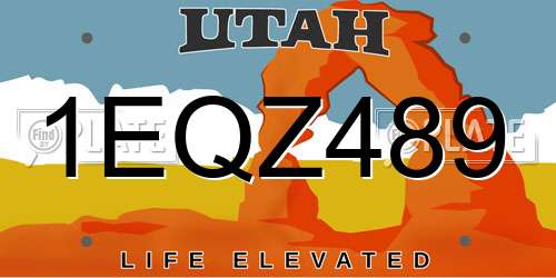 1EQZ489 Utah License Plate