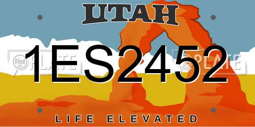 1ES2452 Utah License Plate