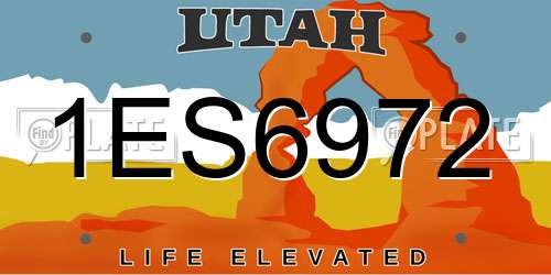 1ES6972 Utah License Plate