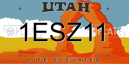 1ESZ11 Utah License Plate