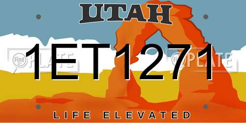 1ET1271 Utah License Plate
