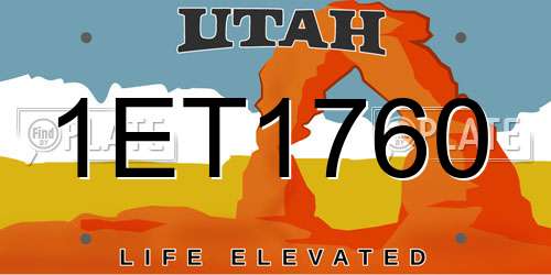 1ET1760 Utah License Plate