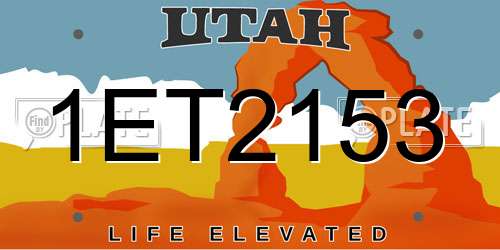 1ET2153 Utah License Plate