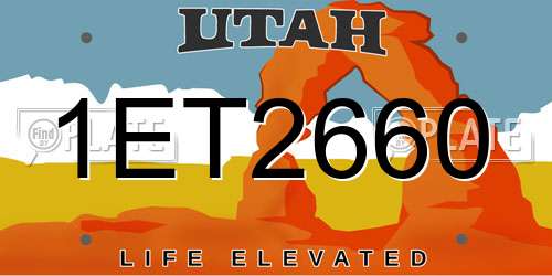 1ET2660 Utah License Plate