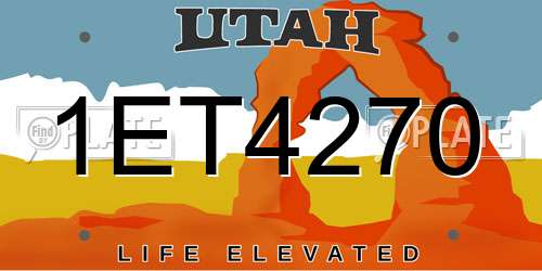 1ET4270 Utah License Plate
