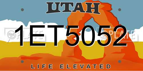 1ET5052 Utah License Plate